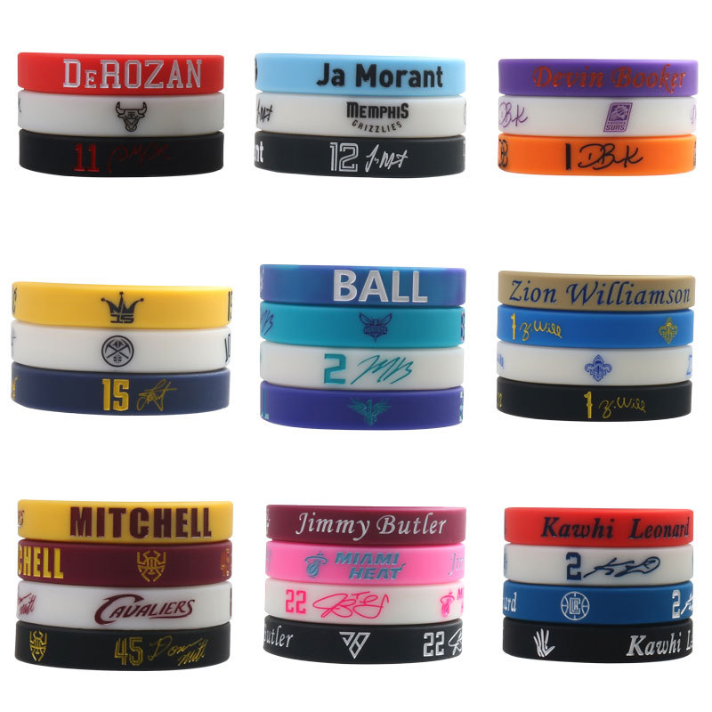 Большой силиконовый браслет в виде звезды для фанатов баскетбола, спортивные аксессуары, резиновый ремешок, светящийся, модный бренд