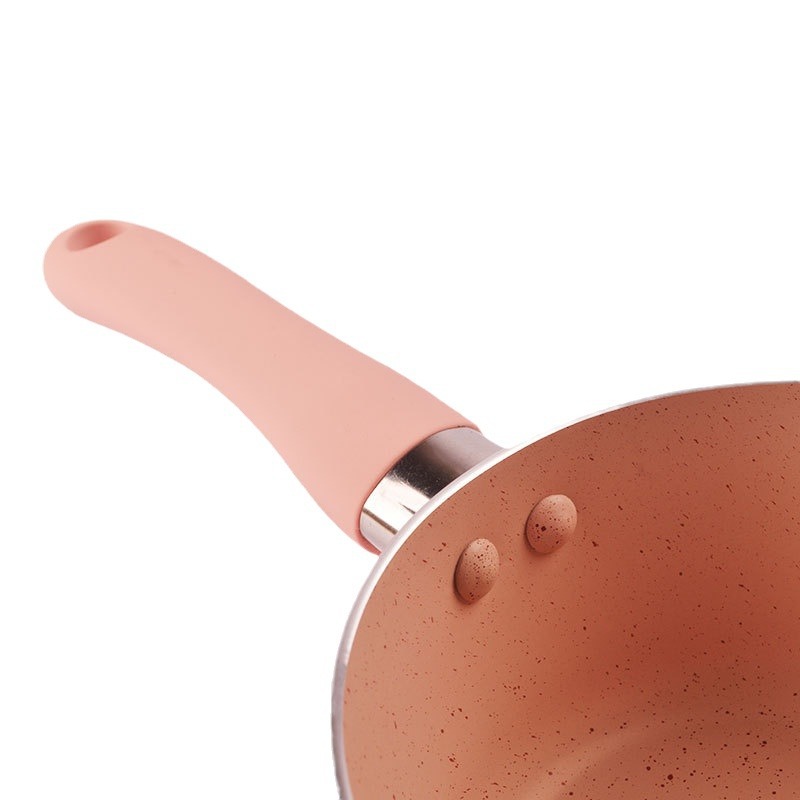 Cute pink milk pot blue green aluminum pot soup pot 12cm14cm16cm Children DIY kitchenware