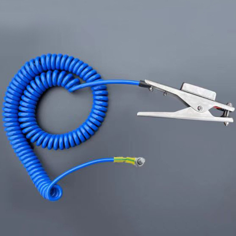 Explosion-Proof Static Grounding Clamp Stainless Steel Sound and Light Alarm Clamp Anti-Static Elimination Double Clamp for Gas Stations, Oil Depots, and Chemical Plants