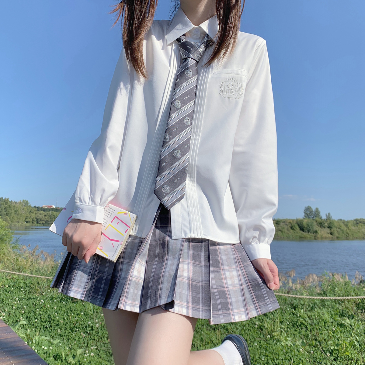 Xingkeyao original jk long-sleeved shirt female student Japanese style organ pleated shirt all-match class uniform in stock
