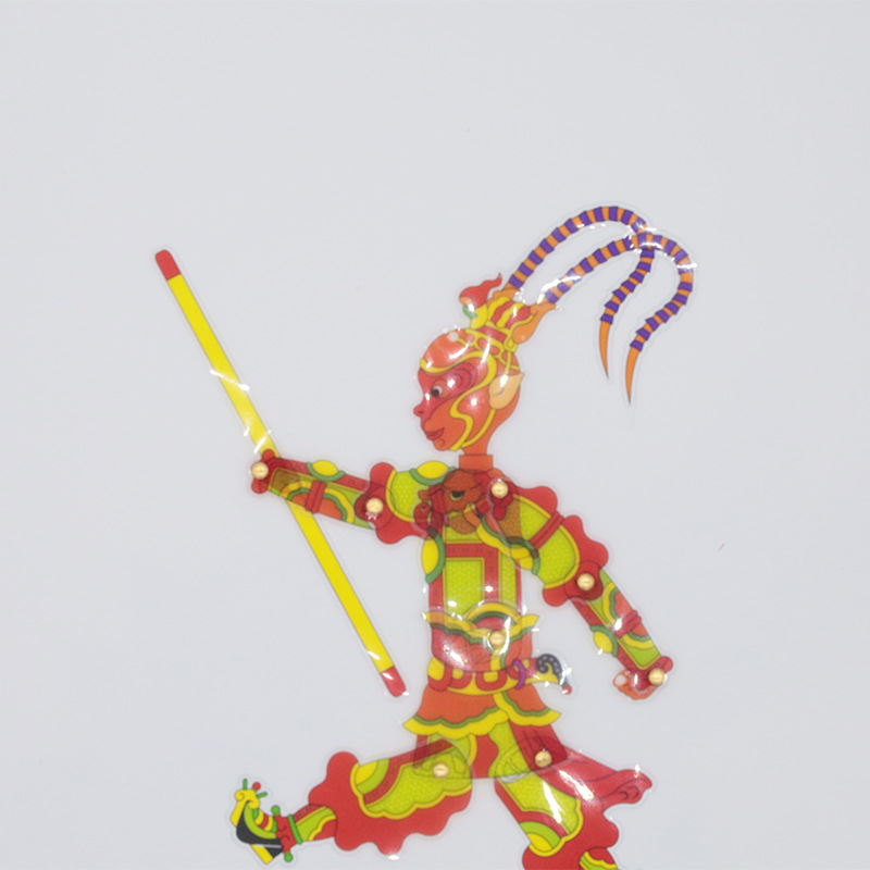 in stock Wholesale Intangible Cultural Heritage Shadow Play Journey to the West Wooden Figure Monkey King Game Children's Day Handmade Material Bag