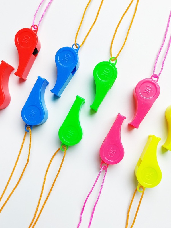Stall toys wholesale color children's toys whistle party cheer props plastic whistle World Cup football