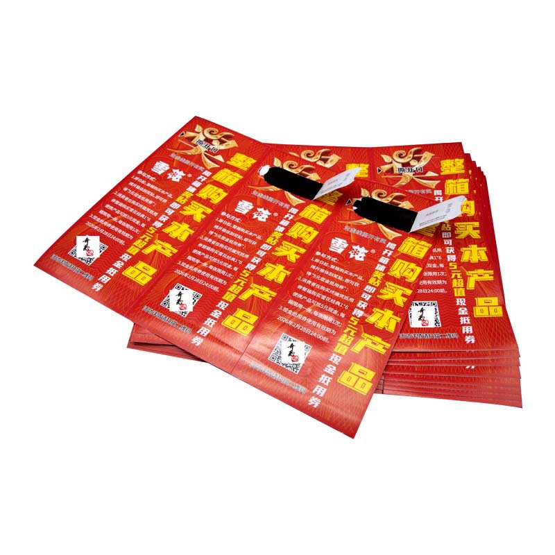 Snowflake Beer Redemption Sticker Scratch-Off Card Tear-Off Prize Card Self-Adhesive Redemption Card Peel-Off Card Prize Card
