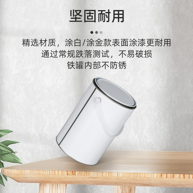 Wholesale 4L white gold paint cans 5KG paint packaging with handle 20 liters Hualan bucket 1L leak-proof tinplate bucket
