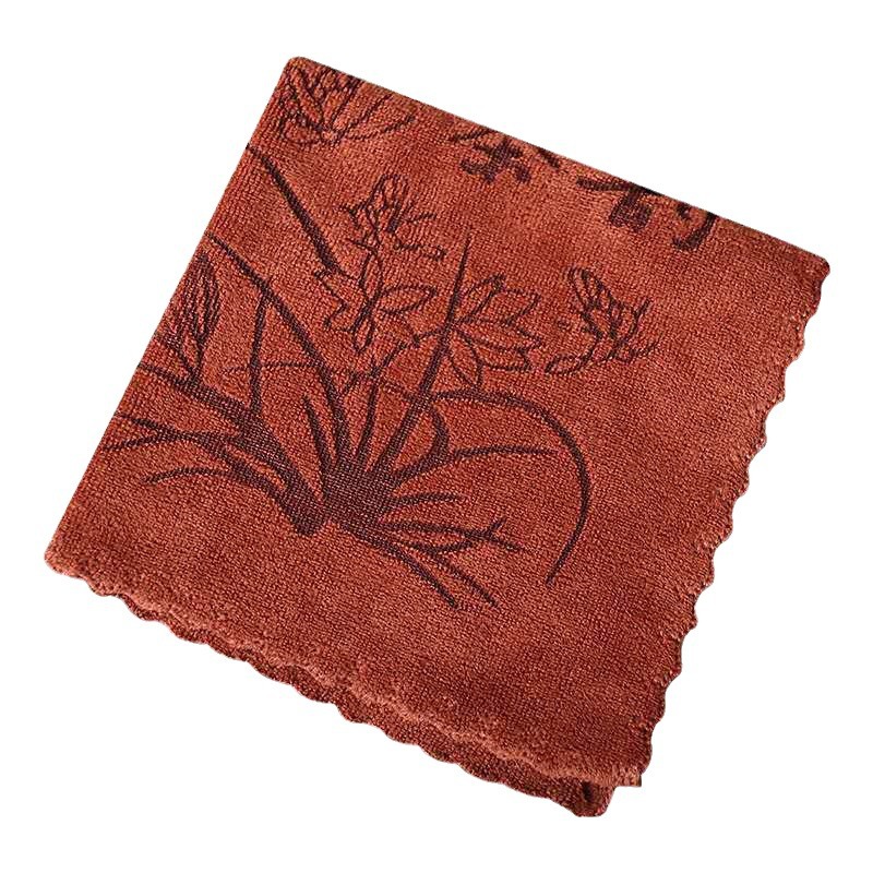 Tea Towel Soft Absorbent Thickened Microfiber Tea Tray Rag Printed Tea Cloth Kitchen Cleaning Tea Rhyme Tea Towel LOGO