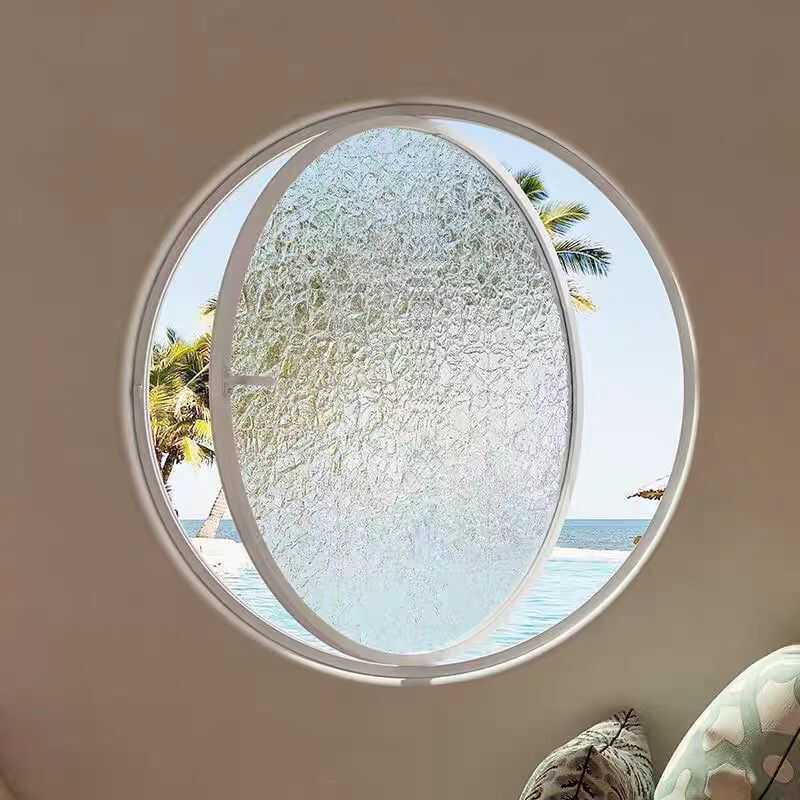 Rotating Central Axis Round Window Moon Window Indoor Anti-Peeping Round Glass Window Loft Landscape Round Art Window Aluminum Alloy Window