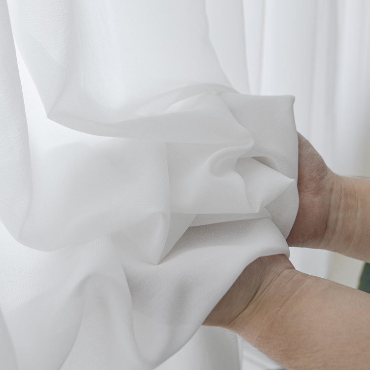 Amazon 100D Chiffon White Window Screen Tulle Curtain Cross-Border E-Commerce Popular Gauze Curtain Wedding Cloth Gauze Curtain