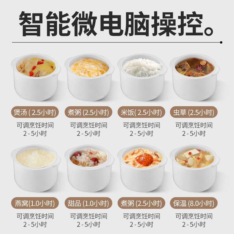 Water-proof Stew Electric Stew Pot Electric Stew Pot Soup Pot Ceramic Pot Bird's Nest Dessert Pot Baby Food Pot Rice Pot