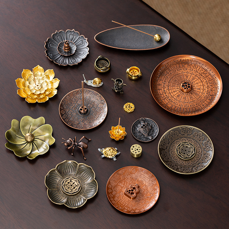 [Manufacturer Wholesale] Lotus Incense Insert Ornaments Multi-Functional Incense Holder Incense Insert Tray Incense Holder Alloy Incense Insert Accessories