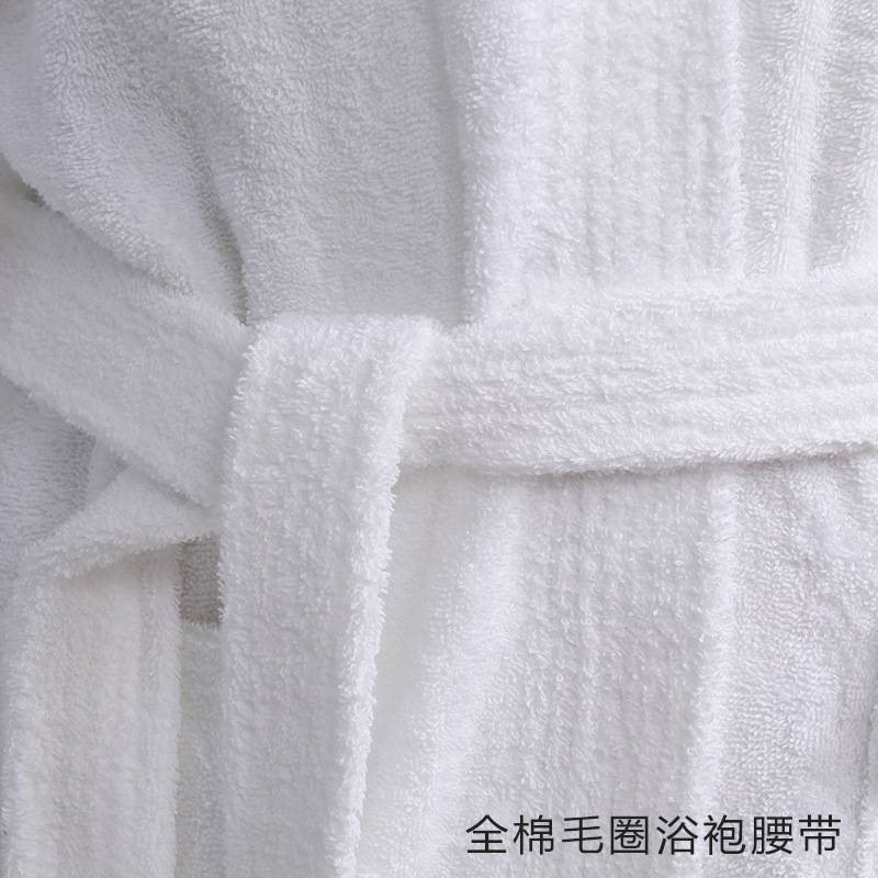 Hotel Bathrobe Belt Accessories Pure Cotton Nightgown Straps Coral Velvet Lace Waffle Lace Bathrobe White