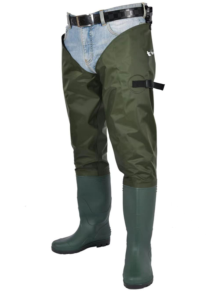 2024 Foreign Trade Nylon Fishing Pants Leg Pants Exported to Europe Water Pants Wading Pants Thickened Wear-resistant Rain Boots