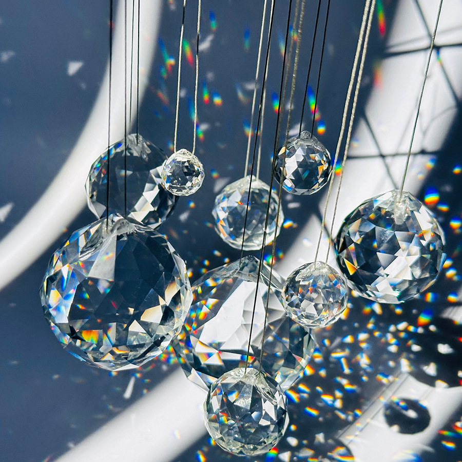 Wholesale Crystal Lighting Ball 15.20.30.40.50.60.70.80.100 Machine-Grinding Transparent Faceted Crystal Ball