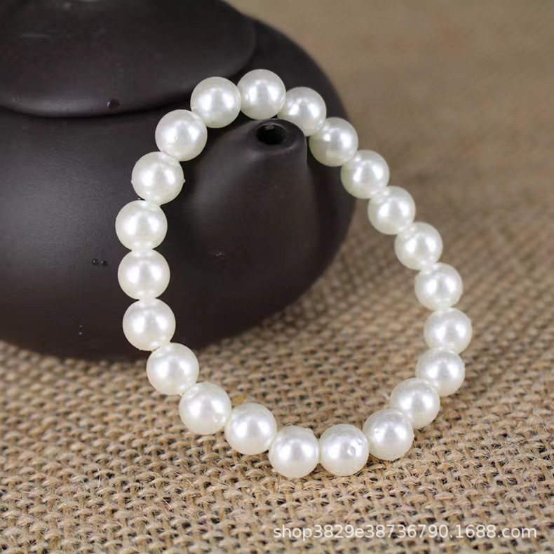 Beaded bracelet imitation pearl bracelet 8MM beads bracelet stall small goods wholesale elastic bracelet diy bracelet for women