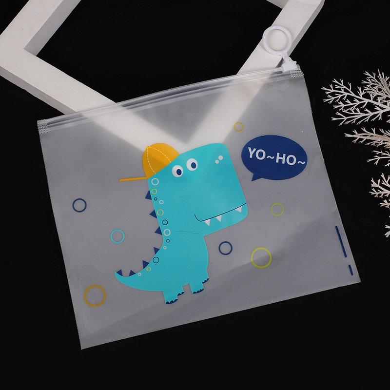 Translucent CPE Unicorn Pull Ring Pencil Case Cosmetic Pull Ring Bag Kindergarten Ice Sleeve Packaging Bag Fit Bag