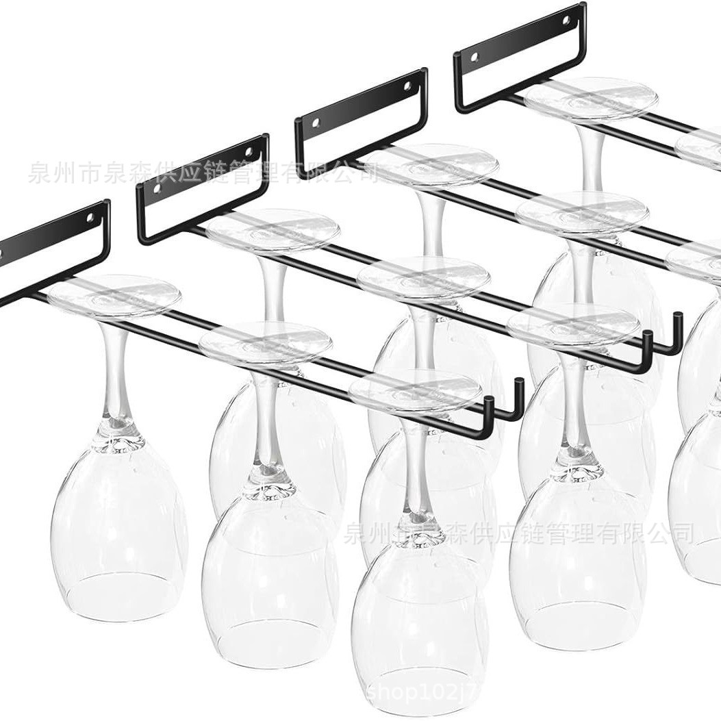 Household Red Wine Glass Hanging Rack Simple Upside-Down Hanging Goblet Single Row Wine Glass Rack 30cm Wine Glass Rack