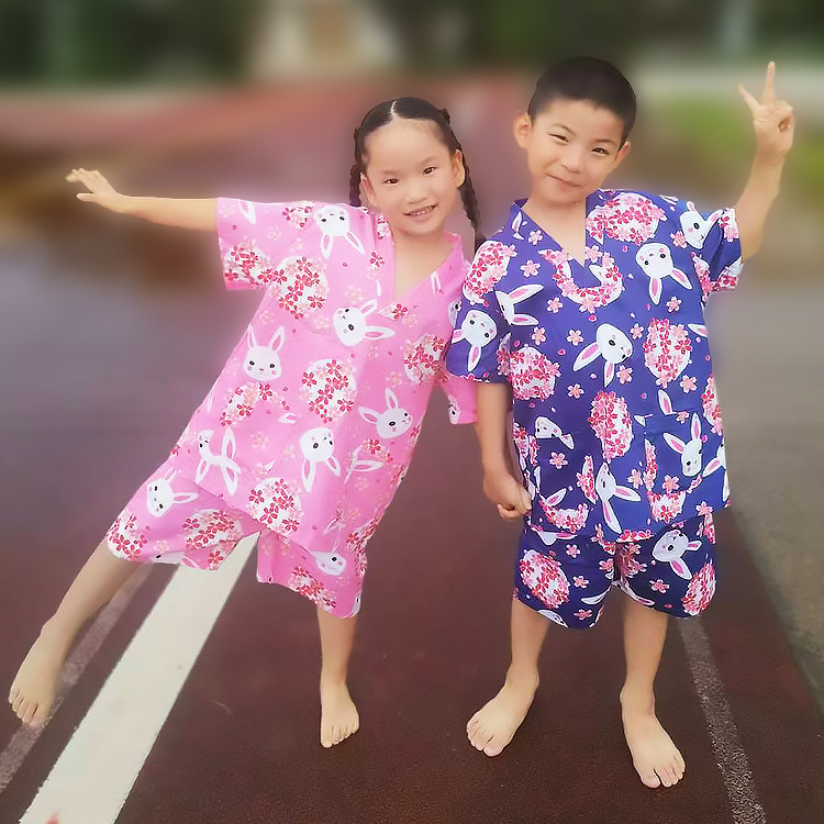 Children's Sweat Clothes Men's and Women's Pure Cotton Foot Bath Massage Clothes Sauna Clothes Children's Baths Foot Therapy Shop Club Bathrobe Pajamas