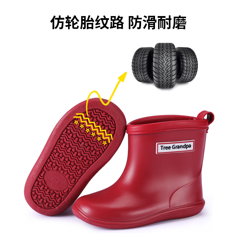 Children's rain boots export cross-border foreign trade non-slip soft bottom lightweight children's boys and girls baby mid-tube rain boots children's water shoes
