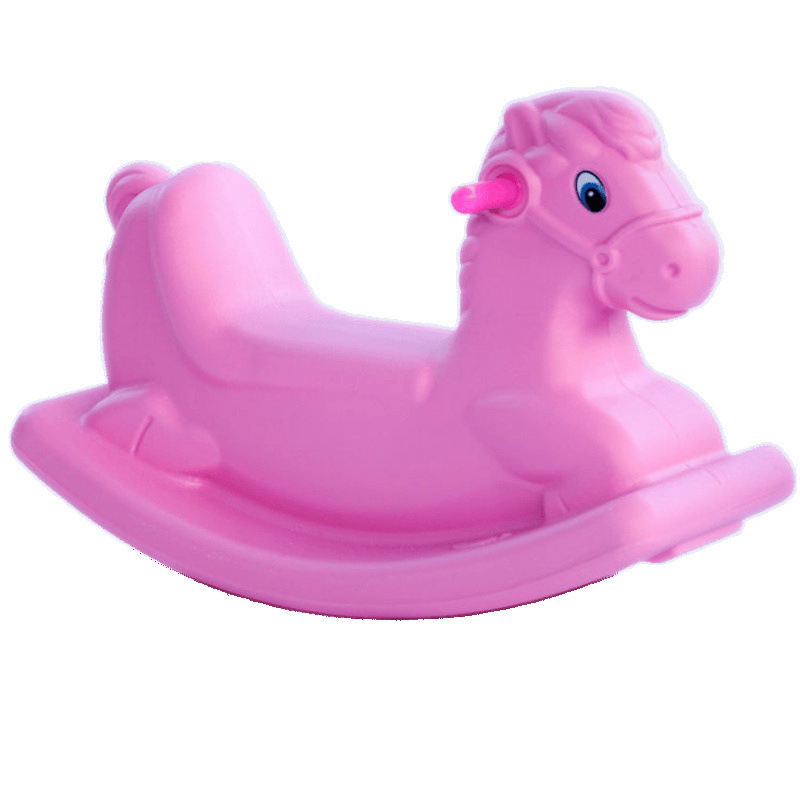 Wooden Rocking Horse for Children, Thickened Plastic Kindergarten Single-Color One-Piece Rocking Horse, Baby Toy, First Birthday Gift for Infants
