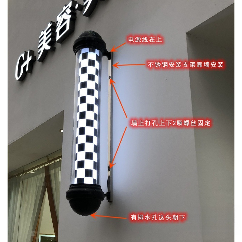Hairdressing Rotating Light Hairdressing Rotating Light Barber Shop Led Round Advertising Wall Hanging Hair Salon Wall Hanging Club Event