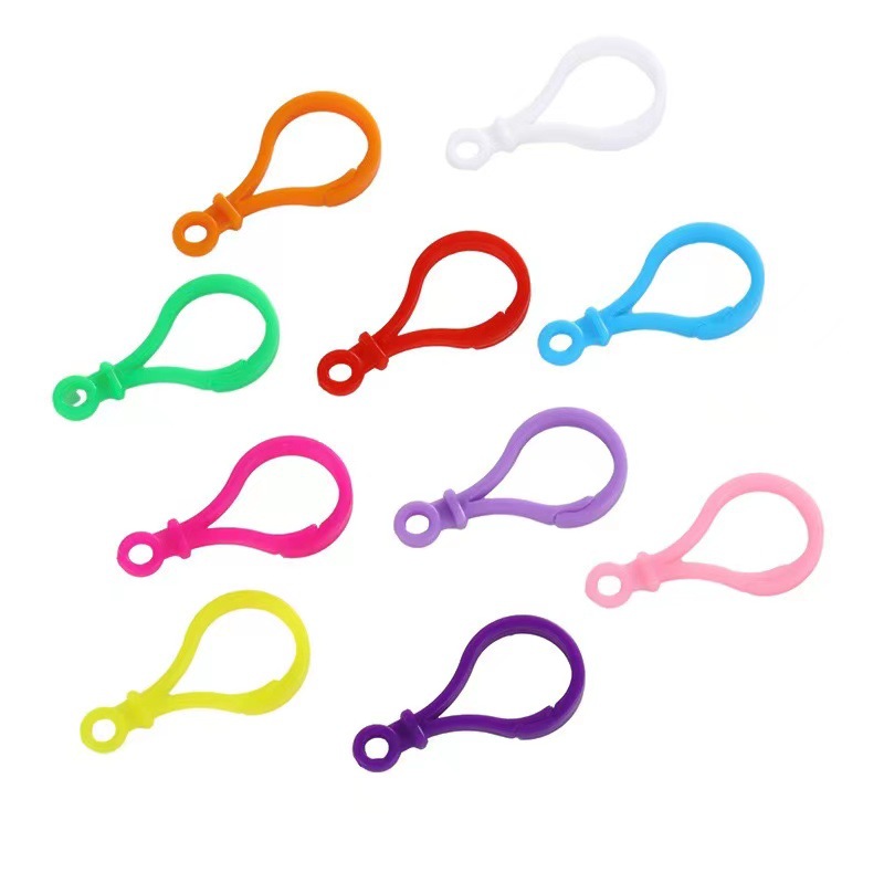 DIY цветная пряжка для ключей с куклой, пластиковый карабин, пружинное кольцо, пряжка для багажа, оптовые аксессуары, ручная работа