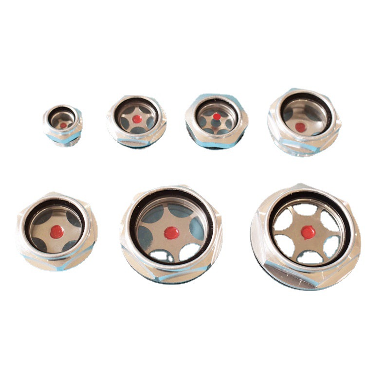 Manufacturer's Spot Aluminum Oil Mirror Aluminum Oil Label Aluminum Alloy Oil Window Hexagonal Oil Viewing Mirror Reducer Vacuum Pump Accessories