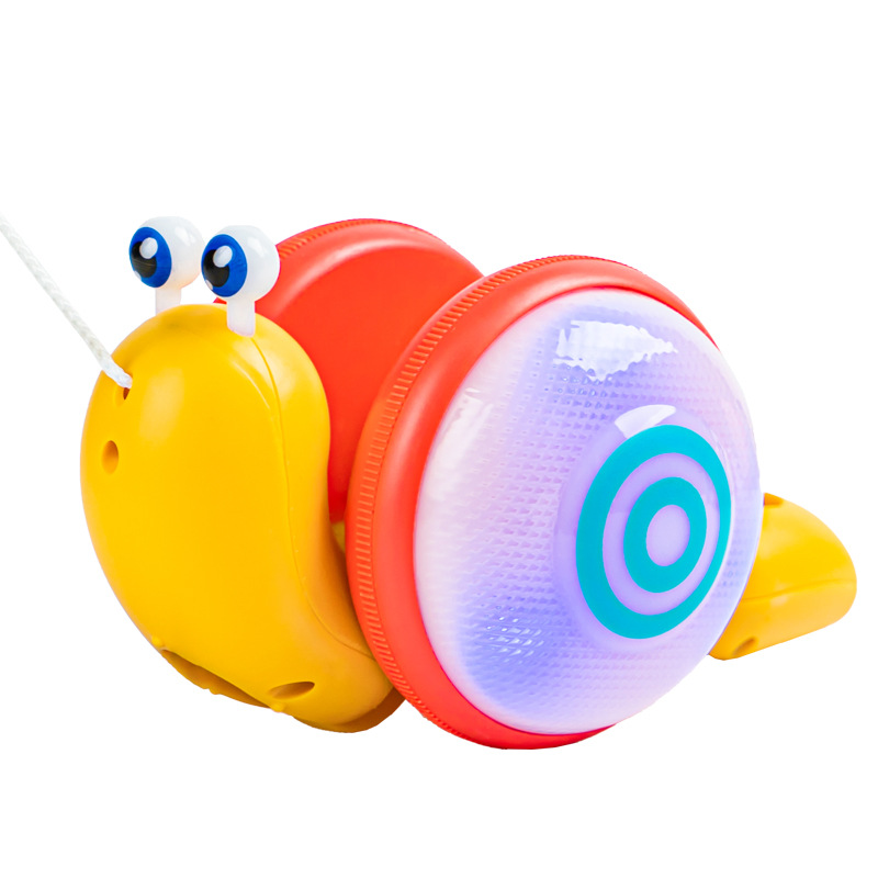 [Directly from the Manufacturer] Children's Leash Pulling Snail Night Market Creative Fiber Rope Light Music Pull Cord to Pull Baby