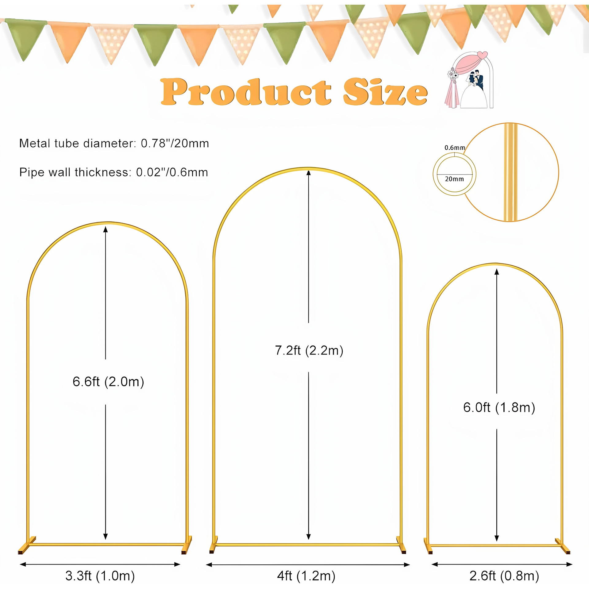 Metal Balloon Arch Bracket Arc Wedding Cloth Gift Iron Moon Hole Frame Bouquet Decoration Half Circle