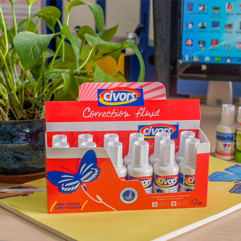 Factory Stock Bottle-Type Brush-Style Correction Fluid for Students and Office Use, Large Quantity, Leak-Proof, Suitable for Business Gifts