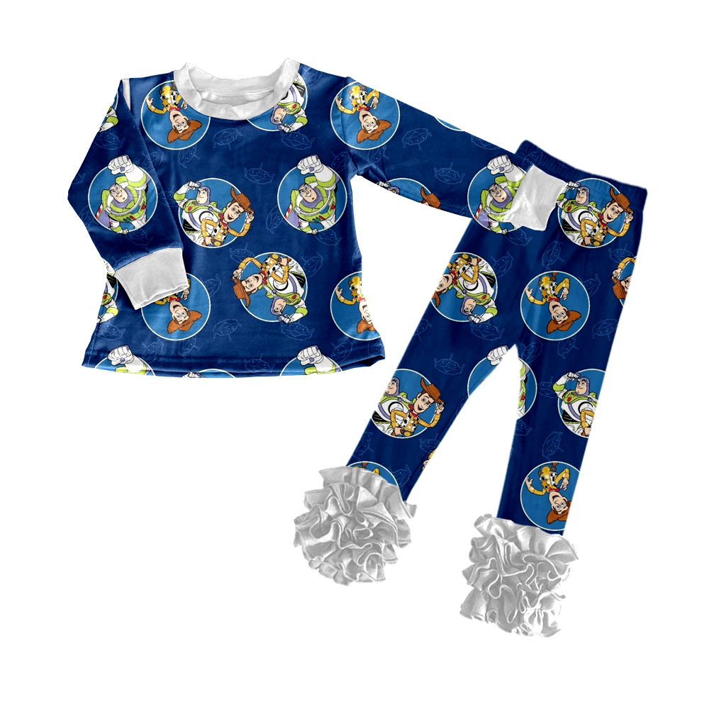 High-Quality Foreign Trade Children's Clothing Printed Children's Cute Creative Customized Autumn Suit