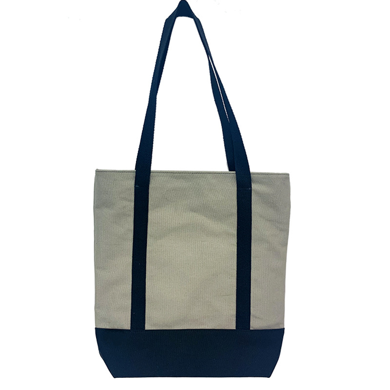 Customized Korean Style New Large Capacity Zipper Canvas Large Bag Simple Style Women's Shoulder Bag Casual Tote Bag