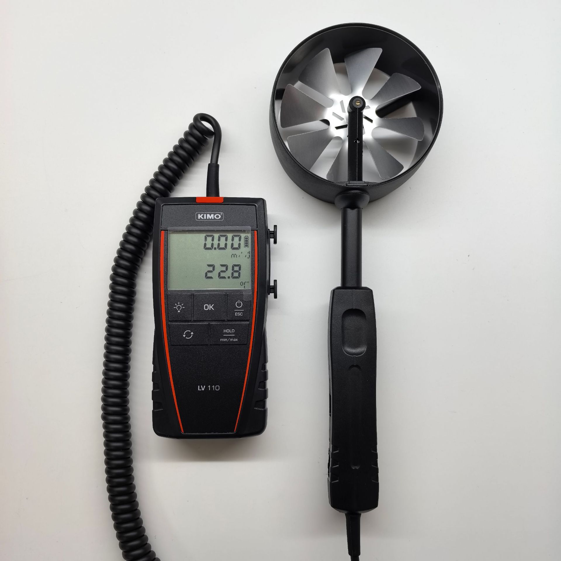 French Kimo Kai Mao Lv110 Portable Impeller Anemometer with Impeller Diameter of 100mm Wind Speed and Air Volume Meter