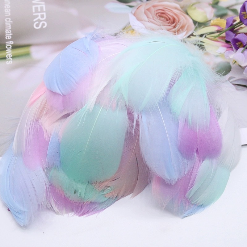 in stock goose feather floating in the soft floating in the middle children's manual dream catcher wave ball material gift feather decoration