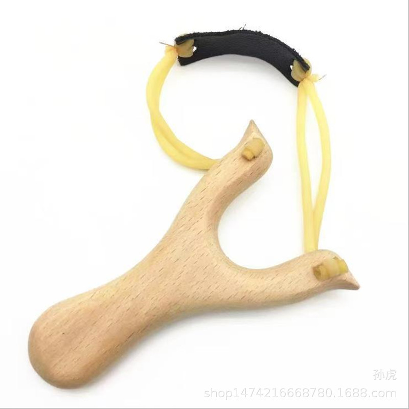 slingshot traditional white beech wood pure wood wooden slingshot children's toys stainless steel quick pressure slingshot flat rubber band