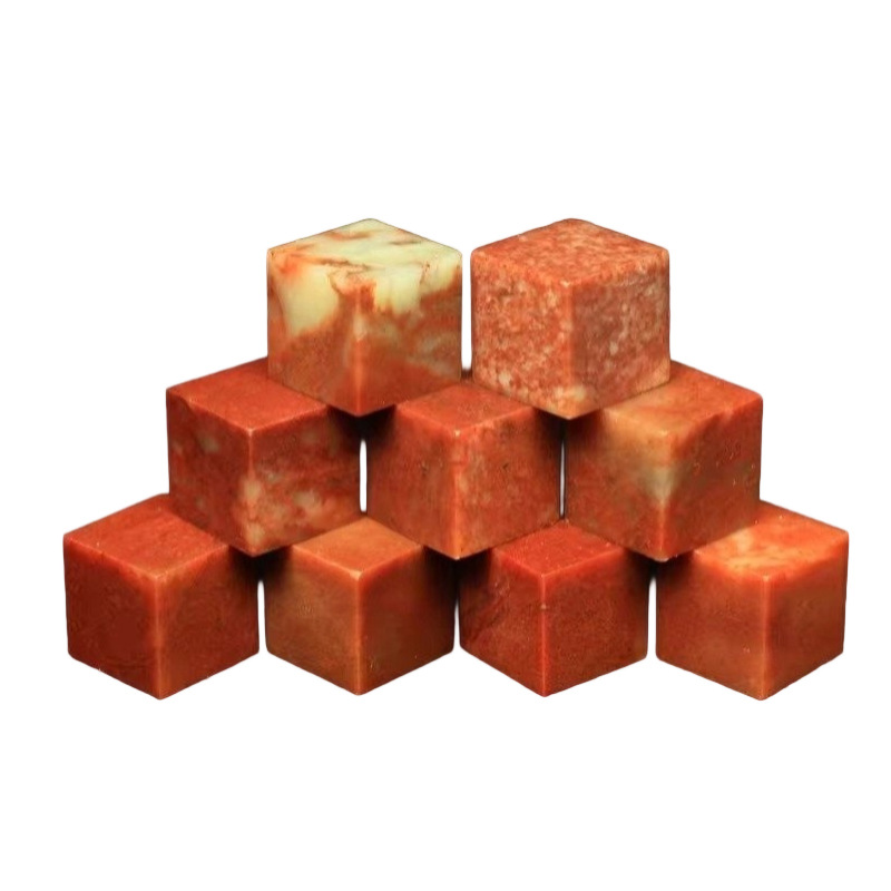 Zhejiang Honghongshi 2*2*2cm Seal Stone Practice Seal Raw Stone Seal Carving Gold Stone Seal Shoushan Stone Factory Direct Sale