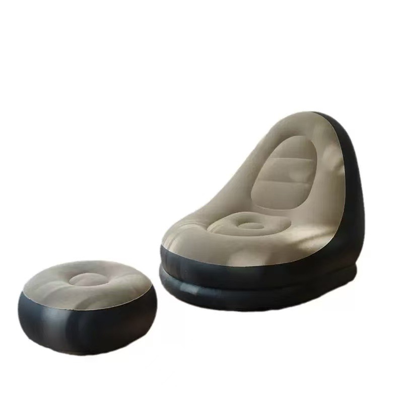 Thickened Lazy Inflatable Sofa Foldable Recliner Outdoor Sofa with Foot Pedal Combination Lazy Sofa Flocking Sofa