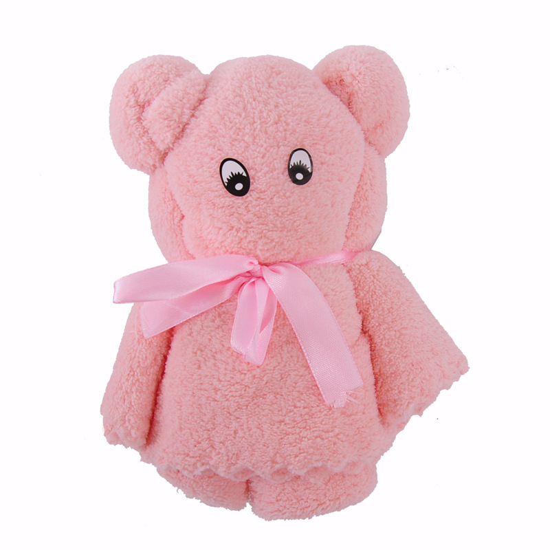 Bear towel hand gift creative modeling coral fleece bear opening wedding gift small gift towel