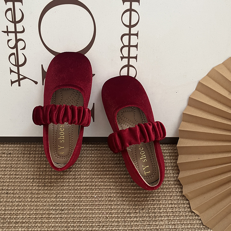 Детские туфли Basala, туфли-принцессы для девочек, корейские бархатные туфли, универсальные мягкосоленные туфли для детей