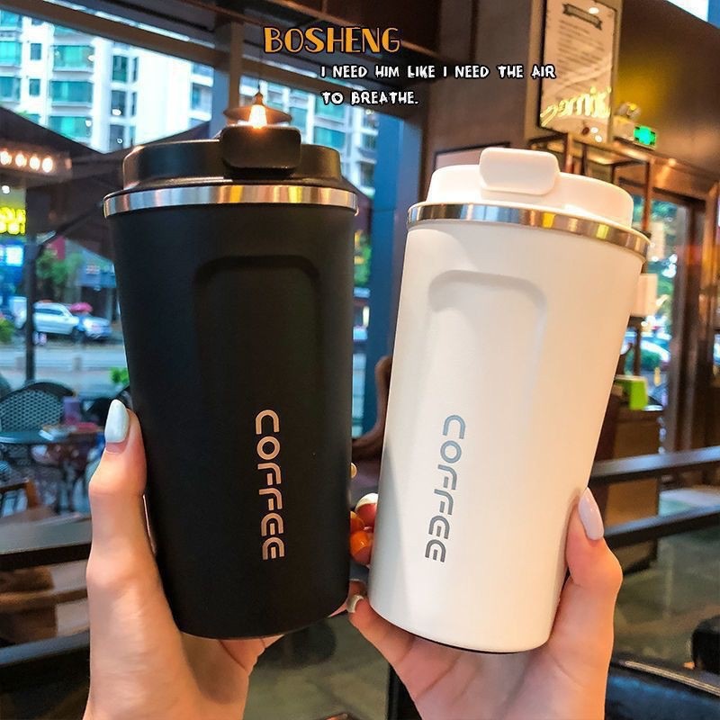 Cross-border second-generation coffee cup 304 stainless steel thermos cup vacuum cold cup outdoor car water cup wholesale