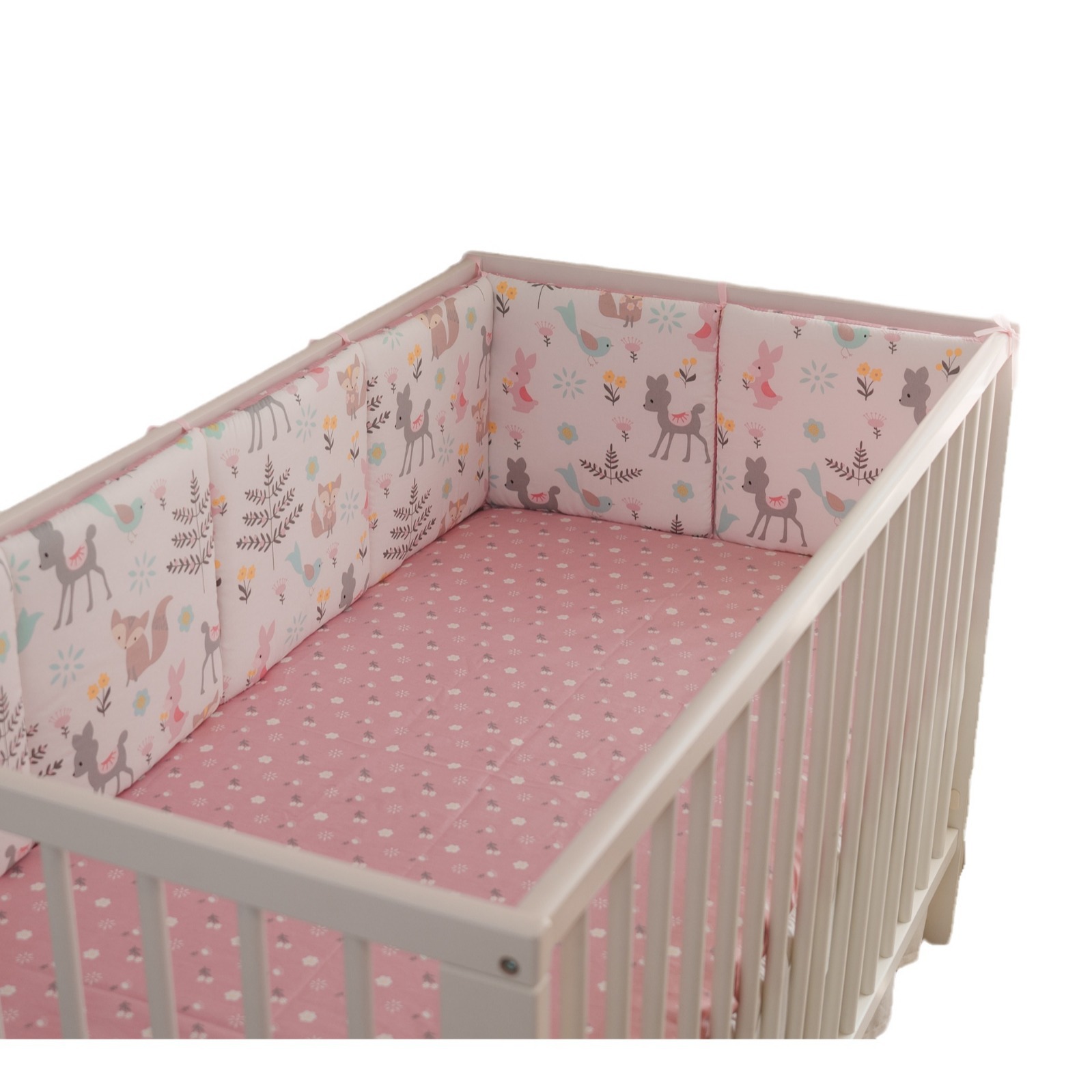 Baby bed circumference newborn bedding baby anti-collision fence cotton pink Fox 30*30*6 whole wash