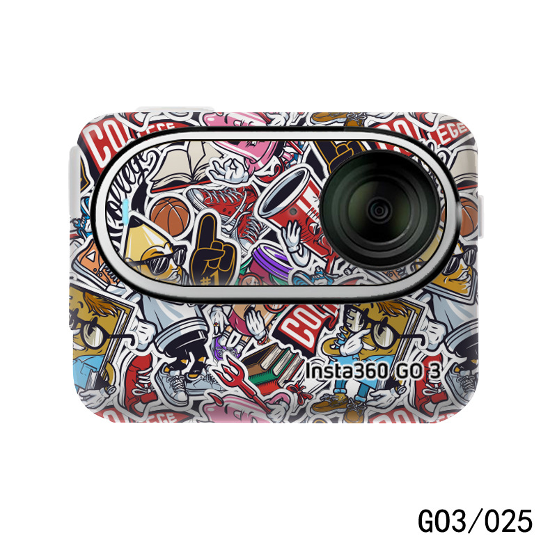 insta360 go3 sticker Shadow Stone go3 sports camera protective film all-inclusive film color stickers without leaving glue