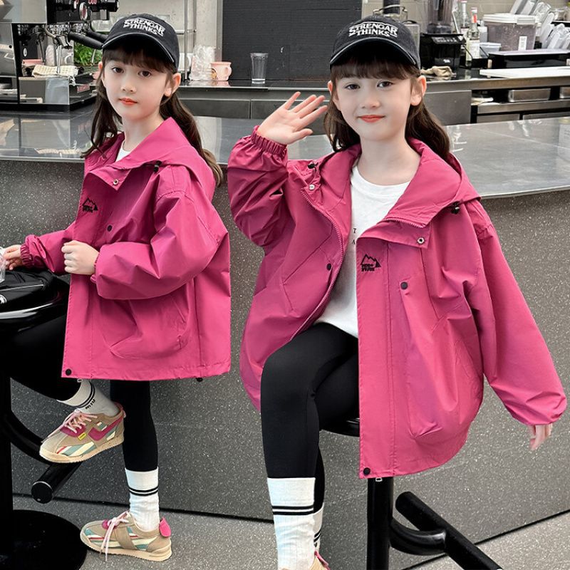 Girls' Spring Jacket 2025 New Korean Style Trendy Autumn Jacket for Older Children Fashionable Spring and Autumn Coat for Girls