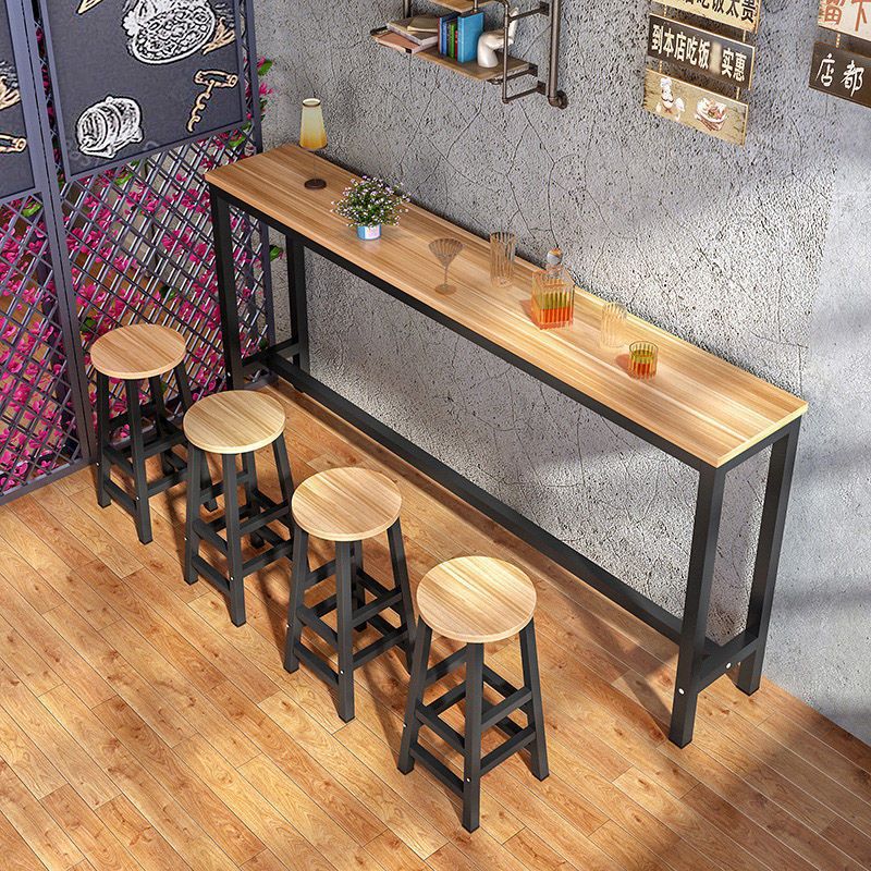 Простой настенный барный стол, коммерческий узкий стол, домашний длинный стол, комплект стол и стул для чайной лавки, высокий барный стул
