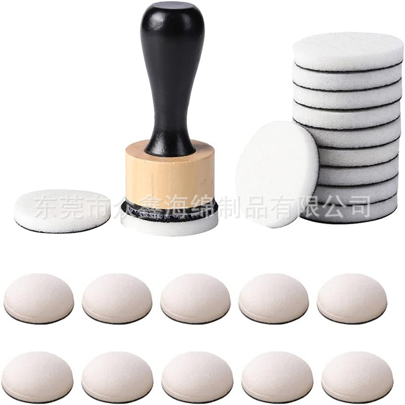 Coloring blooming sponge brush handmade greeting card making hand account dyeing card coloring replaceable sponge head wooden handle seal brush