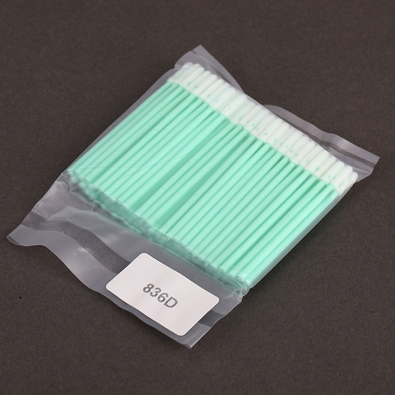 Manufacturer Wholesale 836D Dust-Free Purification Cotton Swab Sponge Dust-Free Sponge Cotton Swab Green Pp Handle Wiping Stick