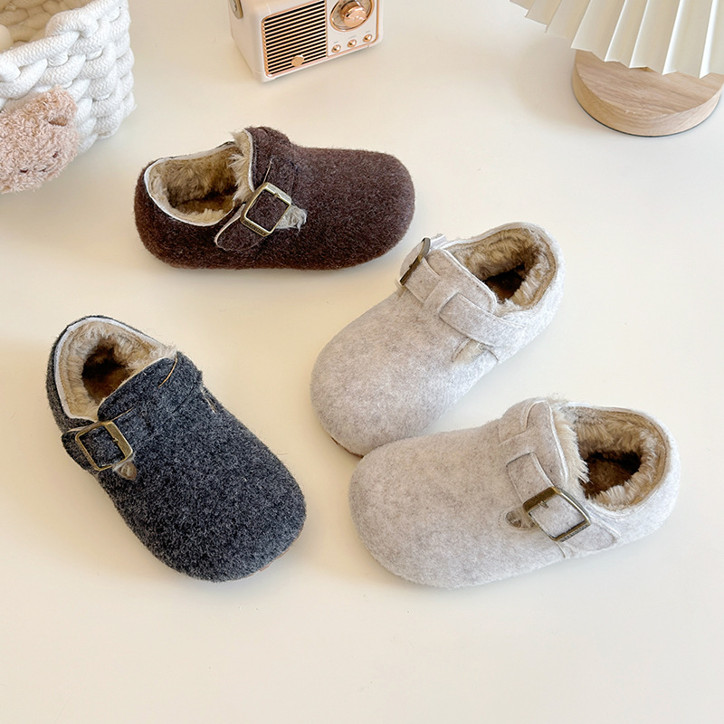 Children's Cotton Shoes 2025 Autumn and Winter New Girls' Shoes Korean Style Boys' Large Cotton Shoes Fashionable Versatile Fleece-Lined Cotton Shoes