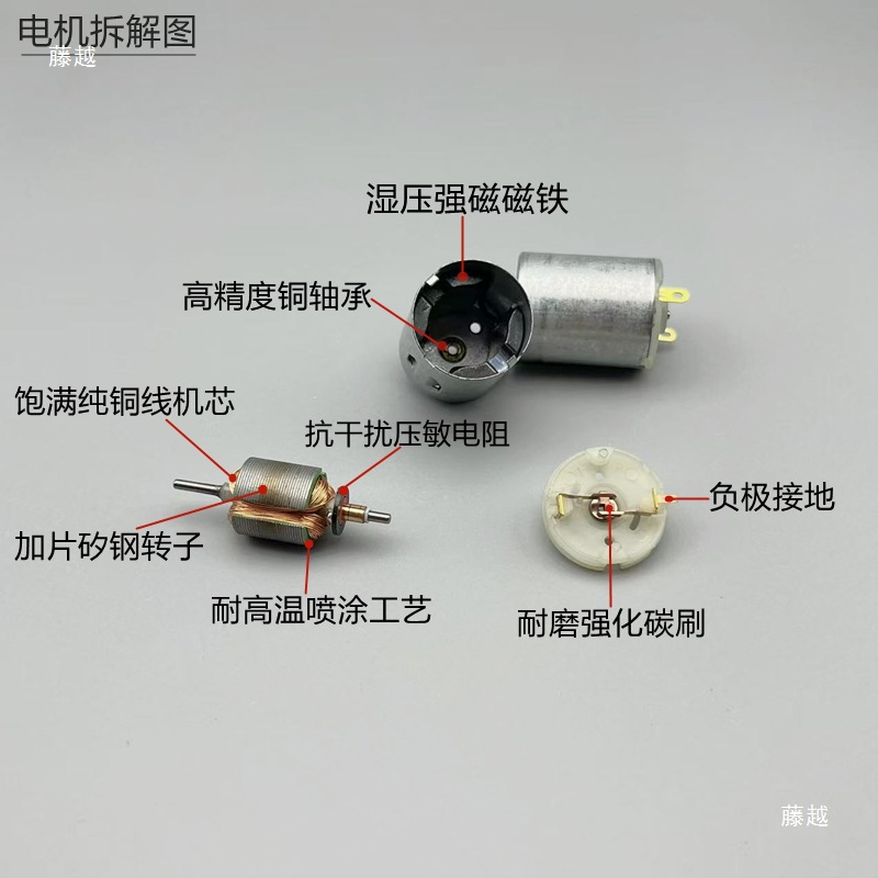 Rc280 Dc Motor Round High Torque Remote Control Off-Road Vehicle Electric Grinding Pen Small Fan DIY Toy Micro Motor