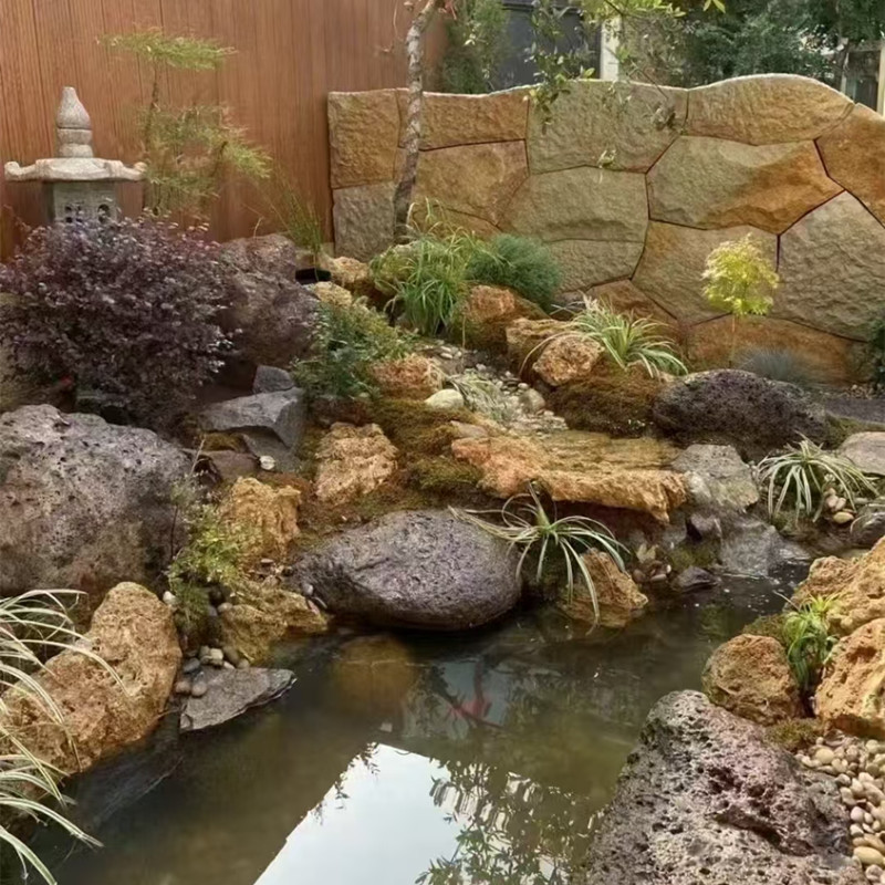 Cultural Fossils, Natural Pebbles Slices, Cypress Yellow Hair Stones, Asymmetrical Crushed Castle Stones, Garden Outdoor Stones