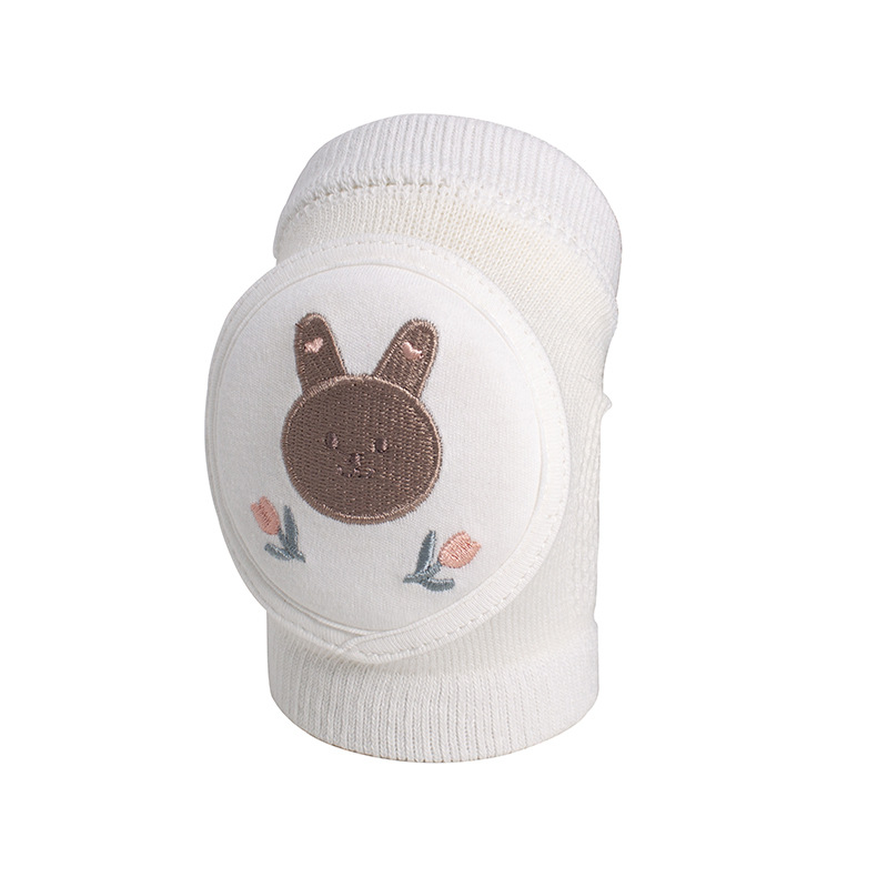 Baby knee pad summer thin baby anti-fall embroidered mesh crawling protective gear elastic sponge elbow pad