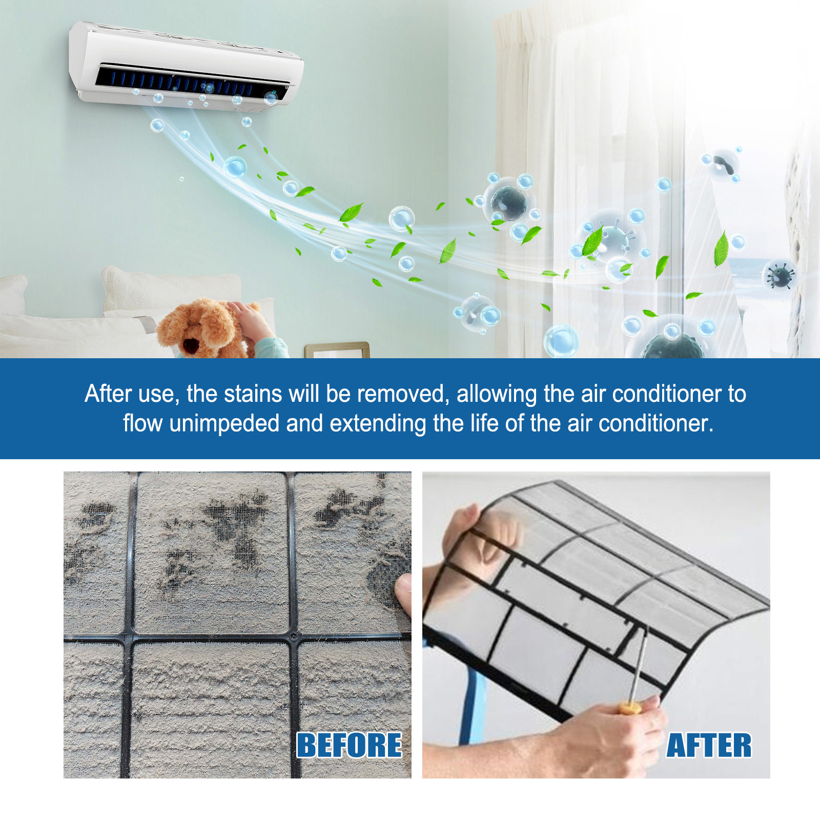 Jakehoe Household Air Conditioner Foam Cleaner Air Conditioner Purification Cleaning Decontamination and Odor Removal Internal and External Machine Cleaning
