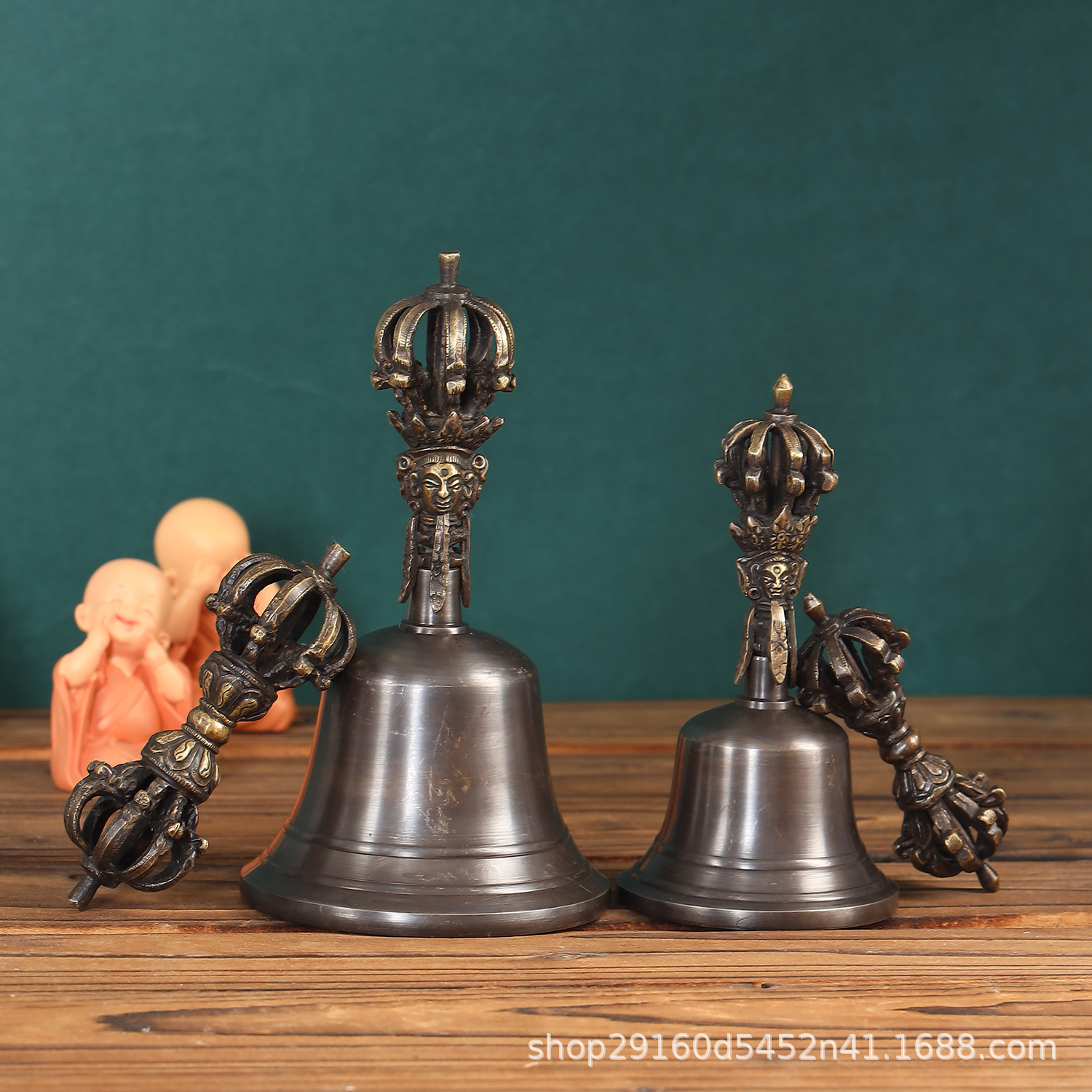 King Kong Bell Pestle Nepal Handmade Glow Diamond Bell Instrument Bronze Five-strand Nine-strand Diamond Pestle Copper Bell Ornaments